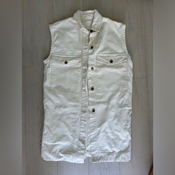 Dafrehica White Denim Vest - Picture 1 of 4